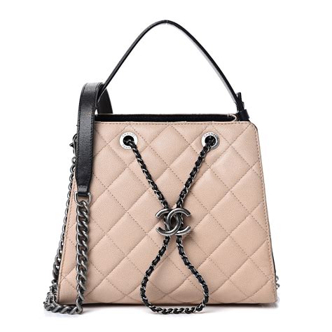malleries chanel cc bucket beige bag